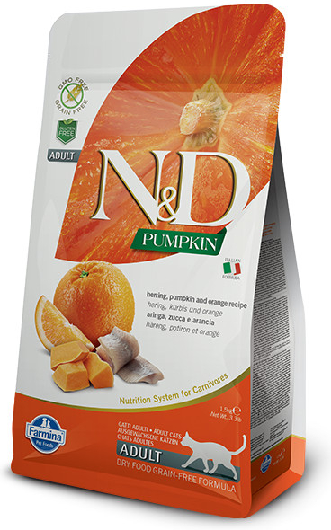 N&D Cat Grain Free PUMPKIN HERRING 1,5 kg