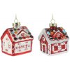 Koopman Sada 12 ks vianočných ozdôb HOME 8 cm červená