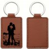 Prívesok na kľúče z umelej kože obdĺžnik Hnedá