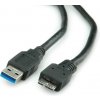 Kábel USB 3.2 Gen 1, A-MICRO-B(3.0) M/M 0.8m, 5Gbps, čierny