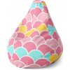 Sablio Sedací vak Pear Farebné šupiny - 140 x 100 x 25 cm