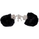 Toyjoy Furry Fun Cuffs - Plyšové kovové putá - Čierne 1ks