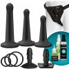 Doc Johnson Vac-U-Lock Platinum Silicone Pegging Set Čierna