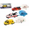 Teddies Auto s mini karavanom kov/plast 14cm na voľný chod 3 druhy v krabičke 19x7x4,5cm