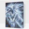 Vymalujsisam.sk Maľovanie podľa čísiel - Modrý lev Veľkosť: 40x60cm, Rám: Na kartónovej doske