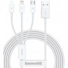 Baseus CAMLTYS-02 Superior Fast Charging Dátový Kábel 3v1 USB-C, Lightning, MicroUSB 1.5m White