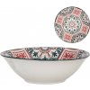 Clayre & Eef Biela keramická miska s červeným vzorom Mibbo - Ø 15*5 cm / 350 ml - Clayre & Eef