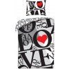 HALANTEX Obliečky Love grey Bavlna, 140/200, 70/90 cm