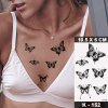 REBELULU Tetovačka Dočasné tetovanie Vodeodolná dočasná nálepka na tetovanie Čierna čiara Motýľ Butterfly Flash Tatoo Falošné tetovanie Body Art Ženy Muži