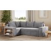 Rohová rozkladacia sedačka BARCELONA svetlosivá - CORD 205.06