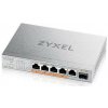 Zyxel XMG-105 5 portov 2,5 G + 1 SFP+, 4 porty 70 W PoE++ Desktop MultiGig unmanaged Switch