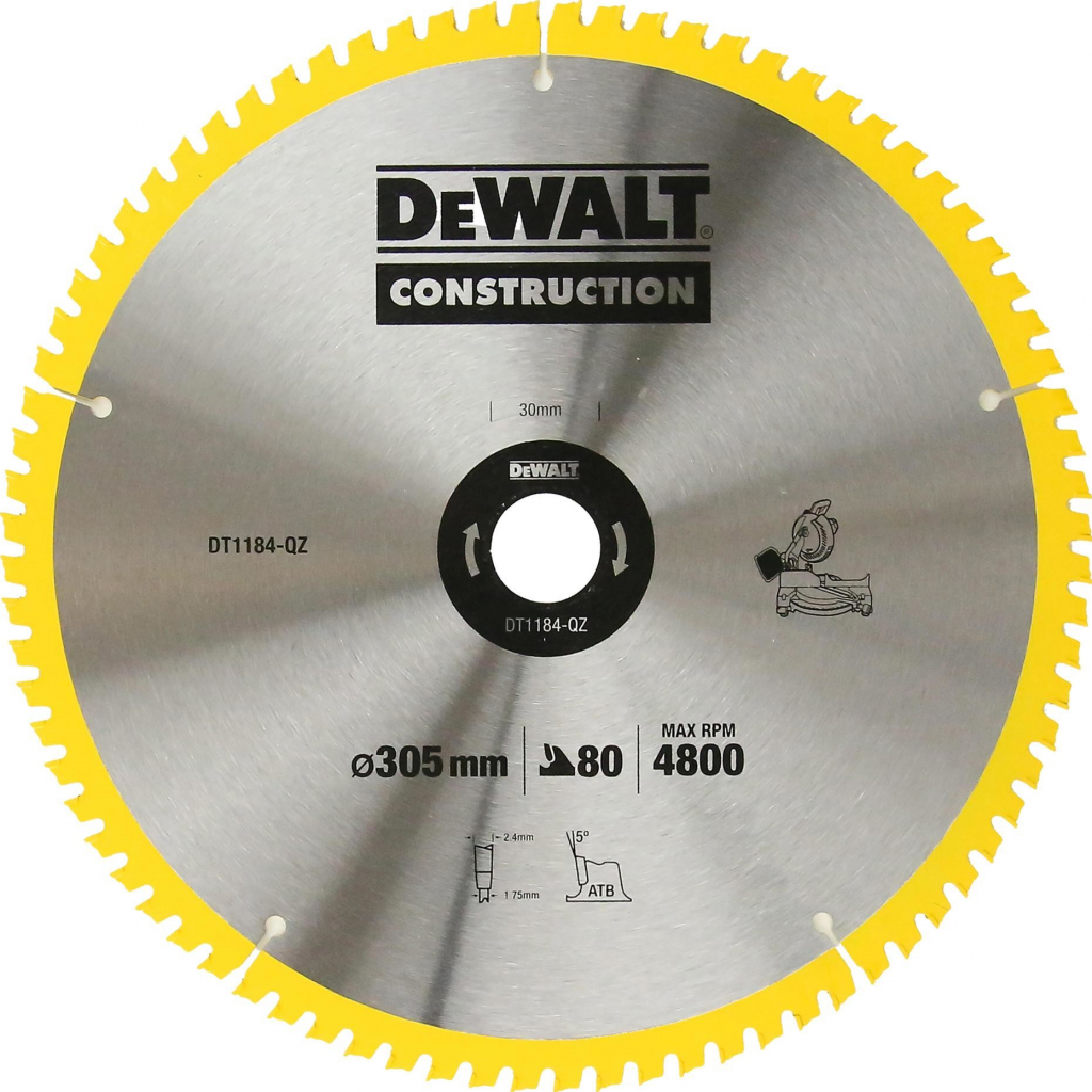 DeWALT DT1184 Pílový kotúč CONSTRUCTION, ø 305 mm, 80 zubov