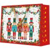 Darčeková taška horizontálna - Nutcracker with garlands 33,5x26,5x13 cn