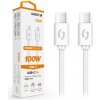 Dátový kábel ALIGATOR POWER 100W, USB-C/USB-C 5A, 1,5m biely DATKP47