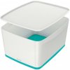 Leitz Úložný box s vekom MyBox, veľkosť L biela/ľadovo modrá