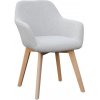 KONDELA Clorin New kreslo svetlosivá / buk