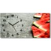 Vodorovné Sklenené hodiny na stenu Nakrájaný melón 60x30 cm