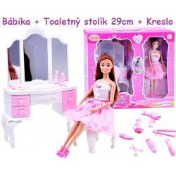 Barbie Antily Bábika + toaletný stolík so zrkadlom 29cm + kreslo +  príslušenstvo alternatívy - Heureka.sk