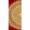 Fototapeta - DV1039 - Zlatá mandala - oranžový podklad Samolepiaca fólia