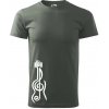 Husľový kľúč gitara - Klasické pánske tričko vyššej gramáže - 2XL ( Tmavá bridlica (sivá so zeleným nádychom) )