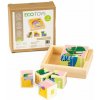 Drevené vzdelávacie puzzle kocky Dino ECOTOYS - MA442