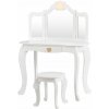 Kozmetický toaletný stolík pre deti so zrkadlom a stoličkou, biely Costway