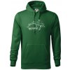 Profil Malé Karpaty Mikina pánska Cape s kapucňou Fľaškovozelená