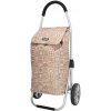 Beagles Béžový kockovaný nákupný vozík na kolieskach “Aluman“