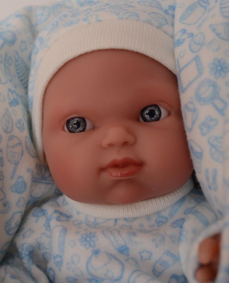 Antonio Juan Realistická miminko chlapeček Mufly ve spacím pytli Adam