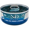 Farmina Cat N&D Ocean Tuniak Treska Krevety Tekvica karma pre mačky 70g