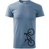 Bicykel na výšku - Klasické pánske tričko vyššej gramáže - XS ( Denim )