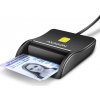 AXAGON CRE-SM3N, USB-A FlatReader čítačka kontaktných kariet ID card (eID klient), kábel 1,3 m