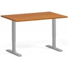 Výškovo nastaviteľný stôl, 120x80 cm, 1 motor, sivá podnož, čerešňa
