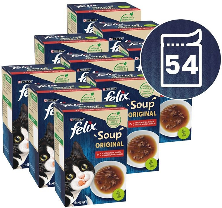 FELIX Soup Original s hovädzím kuraťom a jahňacím 54 x 48 g