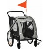 PAWHUT Vozík za bicykel pre psov 2v1 D00-144GY, šedý