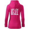 Volleyball nápis - Mikina dámska trendy zipper s kapucňou - 2XL ( Purpurová )