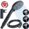 Sprchová hlavica s hadicou 150 cm a držiakom, čierna sprchová súprava SOTBE