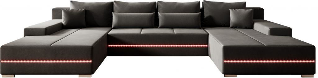 Juskys Sofa Malbun s LED tmavosivá