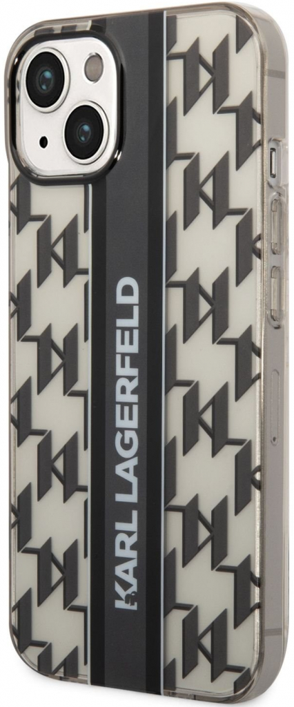 Púzdro Karl Lagerfeld Monogram Vertical Stripe iPhone 14 Plus čierne