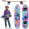 DISNEY Stitch Drevený skateboard 61 cm protišmykový, stabilný 20-50 kg
