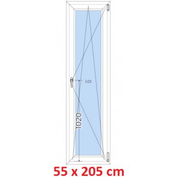 Soft Plastové okno 55x205 cm, otváravé a sklopné