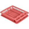 Odkvapkávač na riad plast 46 x 36,5 x 8 cm ružová KO-024001700ruzo