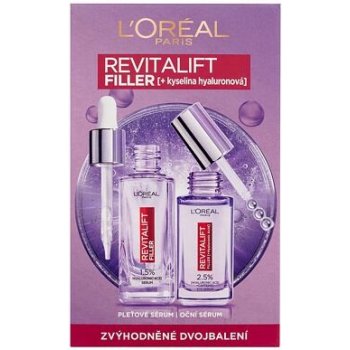 L'Oréal Paris Revitalift Filler HA : pleťové sérum Revitalift Filler HA 1,5% 30 ml + oční sérum Revitalift Filler HA 2,5% 20 ml