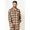 Pánske flanelové pyžamo Key MNS 402 B24 3XL-4XL - Hnedá / 4XL