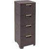 Komoda Curver® STYLE 4x šuflik, tmavohnedá, 33x79x38 cm