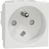 Unica - Zásuvka nezámenná 250V/16A 2P+E, clonky, skrutková, Biela