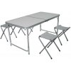 CAMPING Set White stôl+ 4 stoličky