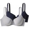 esmara® Dámska podprsenka Xxl, 2 kusy navy modrá/sivá, 95D (100393853)