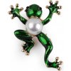 Brošňa žaba, chameleón zelená 1ks