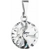 Prívesok bižutérie so Swarovski kryštálmi biely okrúhly 54001.1